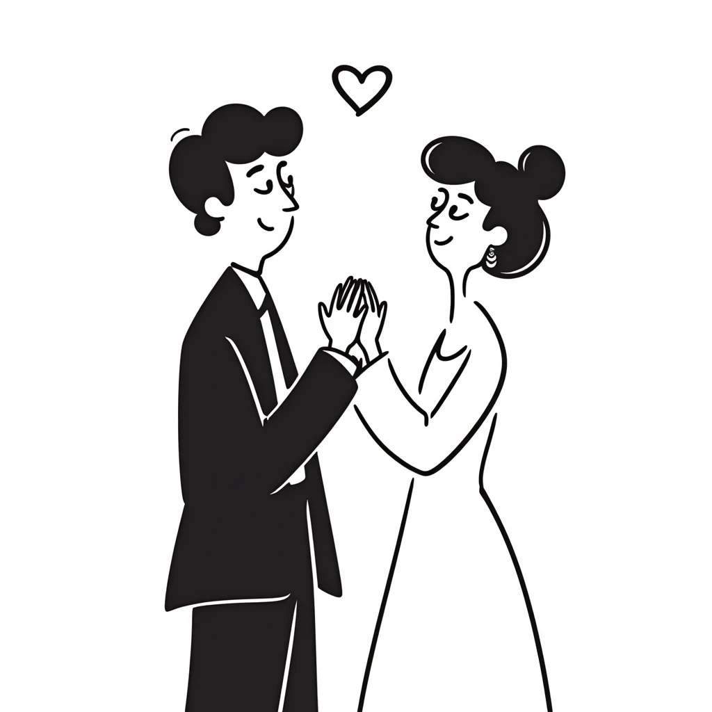 husband and wife together, wedding rings emoji