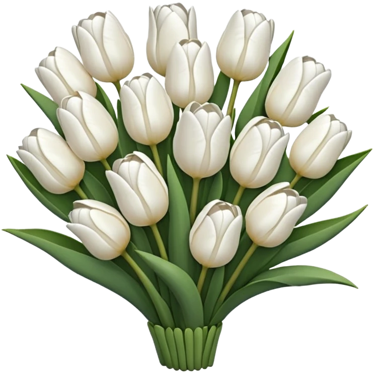 white tulip bouquet  emoji