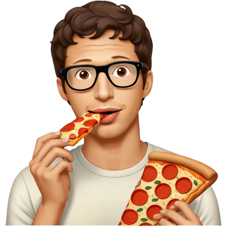 andy samberg eating pizza emoji