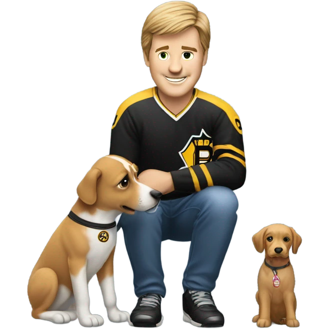 Bobby Orr petting a dog emoji