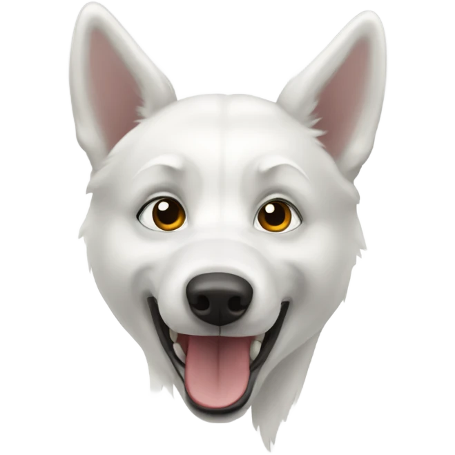Flying white husky emoji
