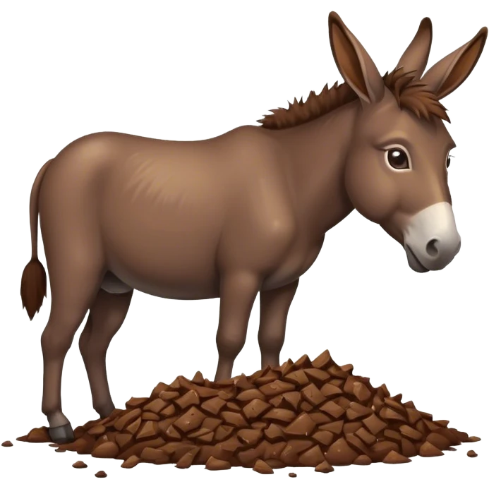 Donkey and poop emoji
