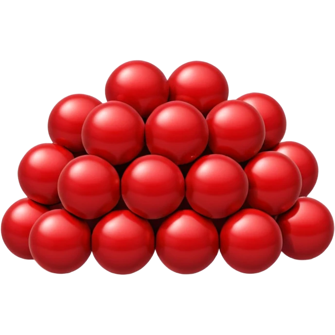 pile of shiny red balls, simple, clear emoji