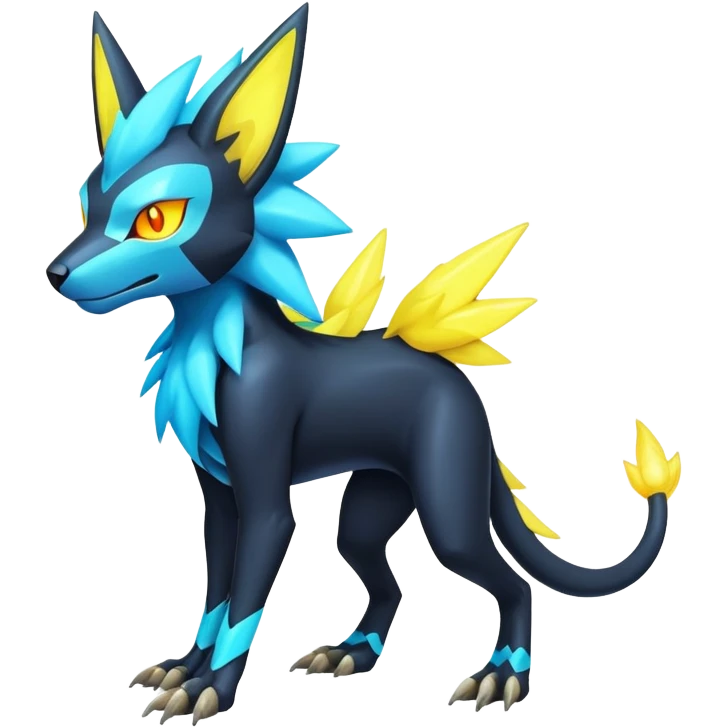  pastel dark bright vibrant futuristic lush warm-colored neon-glowing electric maned Luxray-Manectric-Fakémon-Vernid-Digimon-creature (full body) emoji
