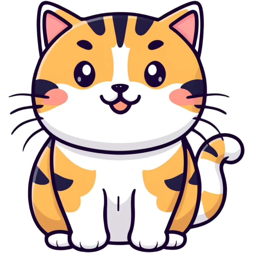 Cute tabby cat with white stomach, adorable expression, showing white belly fur emoji