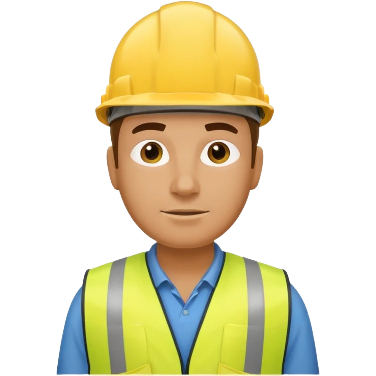 Construction worker in yellow hard hat and vest emoji