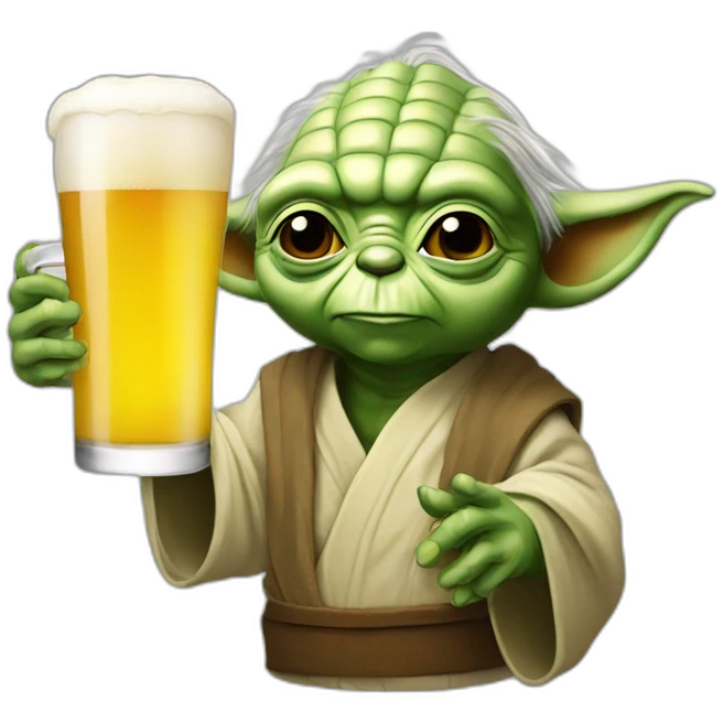 Yoda drink beer emoji