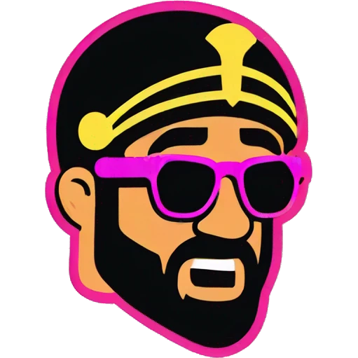 roman gladiator wearing modern neon racing sunglasses emoji