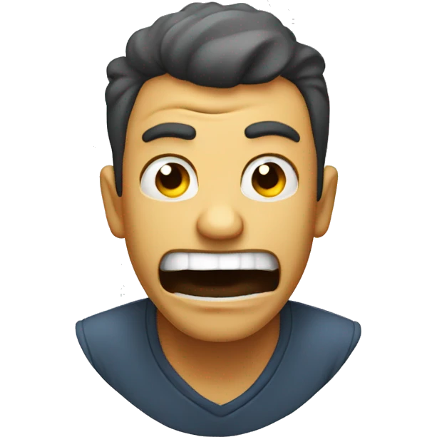 Person that is very mad and laughing emoji