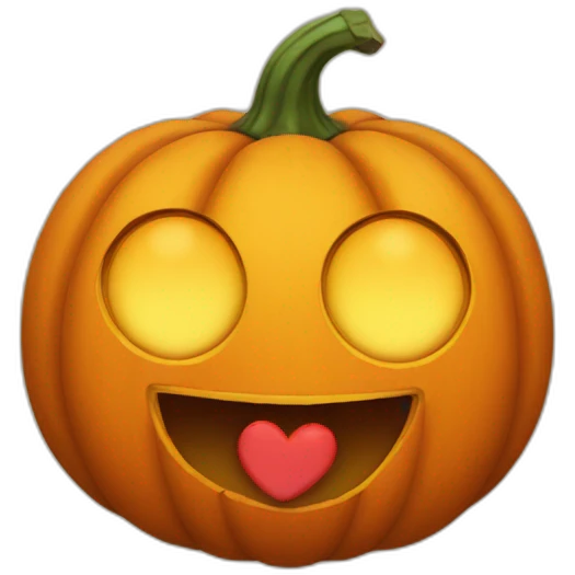 Pumpkin with heart eyes emoji
