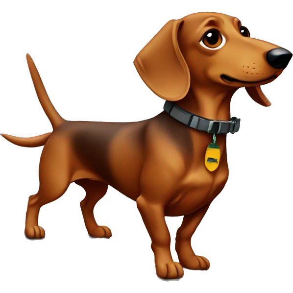 Dachshund hiking in the woods emoji
