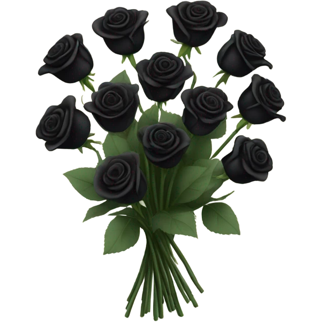 12 Black roses bouquet  emoji