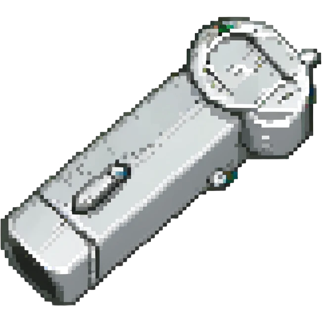 pixel art of a classic silver whistle emoji