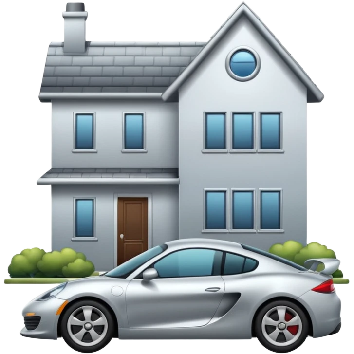 car sport in front of a normal house emoji