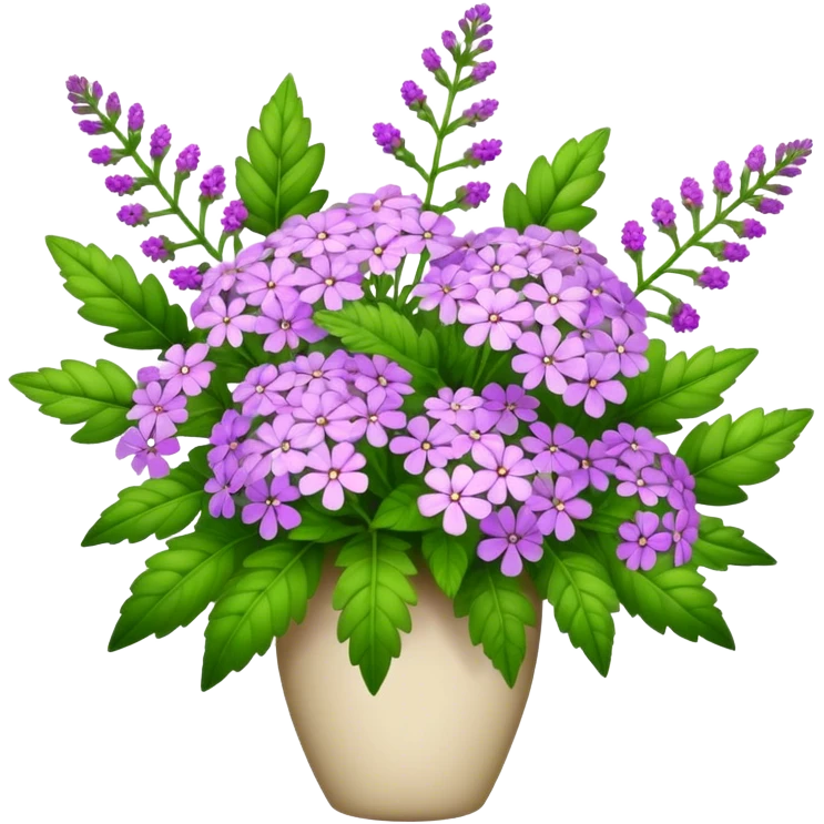 big bouquet verbena flower, leaf emoji