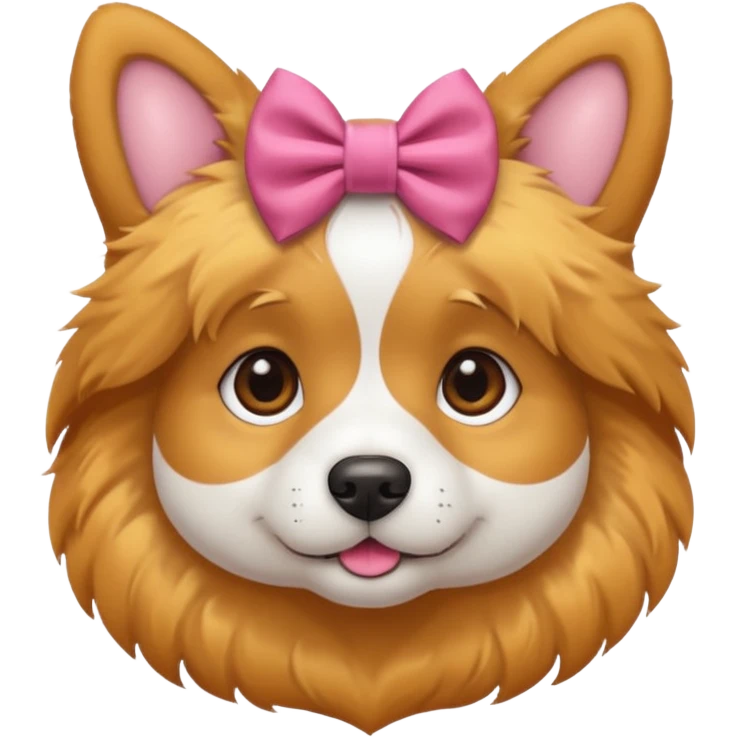 Dog with a bow in its hair emoji