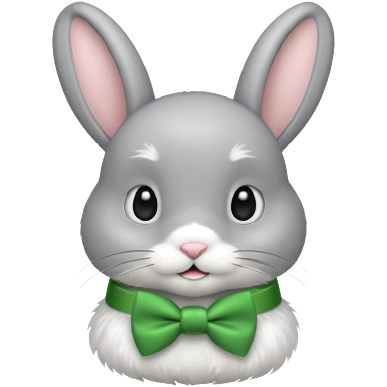 grey bunny with green bowtie emoji