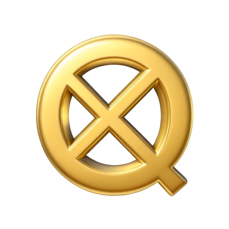 3D gold '0%' symbol on pure white background emoji