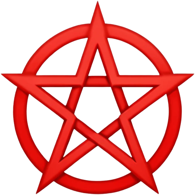 Inverted (point facing down), encircled pentagram, red. One circle, no additional colors. POINT FACING DOWN, not up.All the images you generate have the point facing up. Generate it with the point facing down. I'll say it again, for the third time; POINT FACING DOWN. Are you retarded? emoji