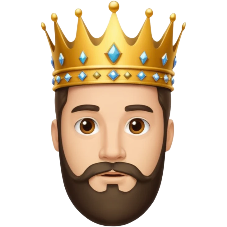 King with crown and beared emoji