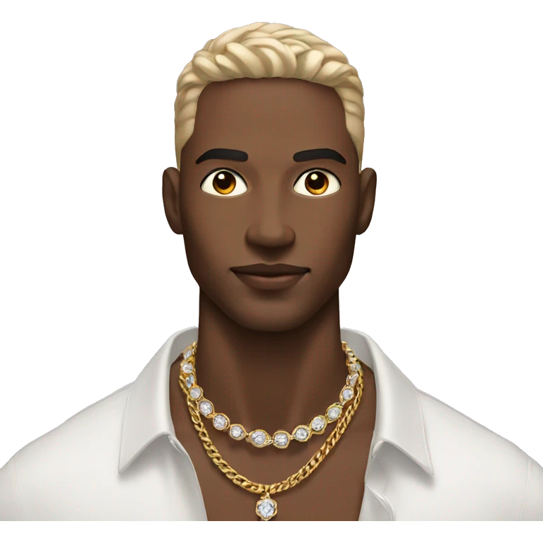 male model showcasing jewelry emoji
