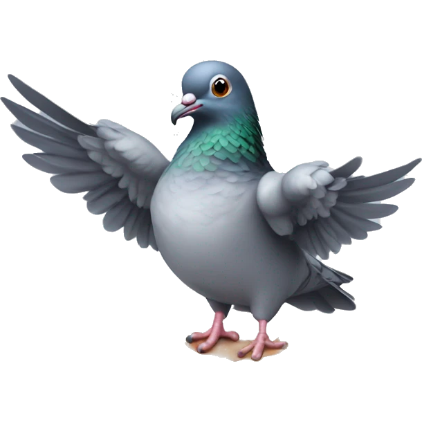 pigeon with human hand and thumbs up emoji