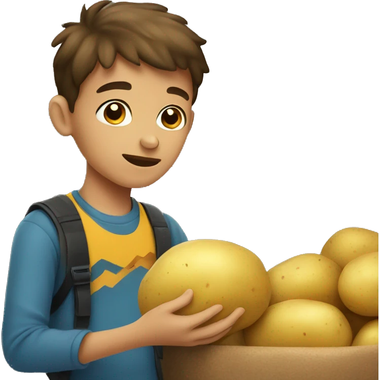 Boy with potato emoji