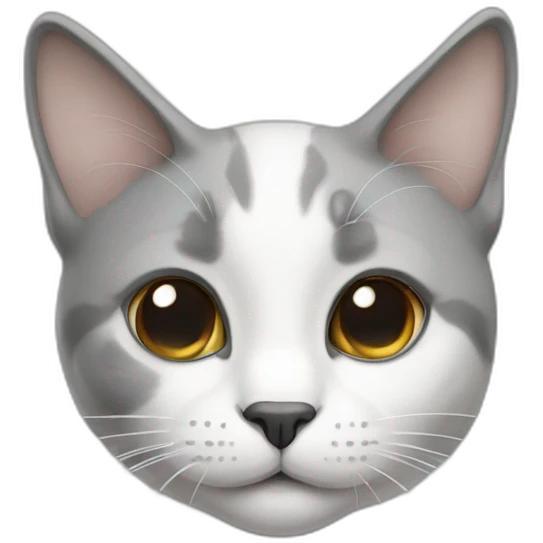cat grey and white with grey stain on the nose emoji