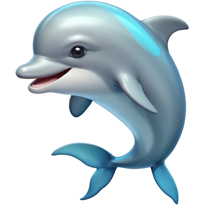 Cinematic Comical Bottlenose Dolphin Portrait Emoji, Head tilted dramatically with an exaggeratedly amused expression, featuring a sleek, shiny glossy body with wide, comically expressive eyes full of playful disbelief and a quirky, animated dorsal fin, Simplified yet hilariously expressive features, highly detailed, glowing with a slightly sassy aquatic glow, high shine, dramatic yet playful, stylized with an air of cheeky marine mischief, soft glowing outline, capturing the essence of a meme-worthy dolphin that looks ready to side-eye its way into viral fame! emoji
