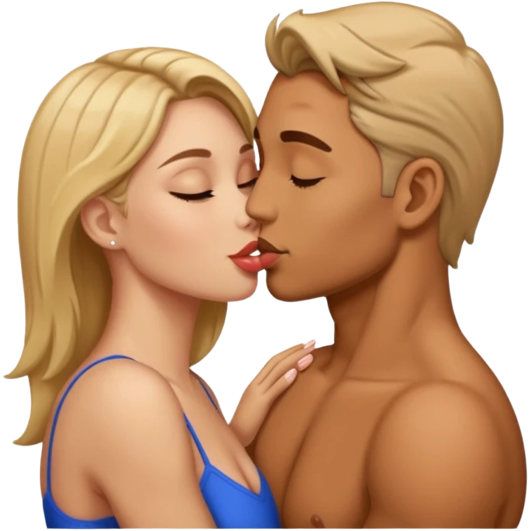 A man kissing a womans pussy emoji