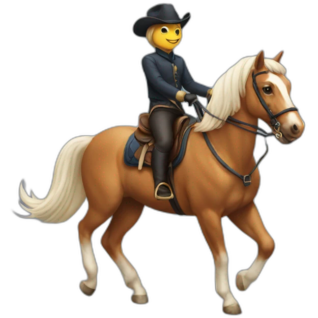 Cat riding a horse emoji