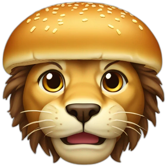 a hamburger lion emoji