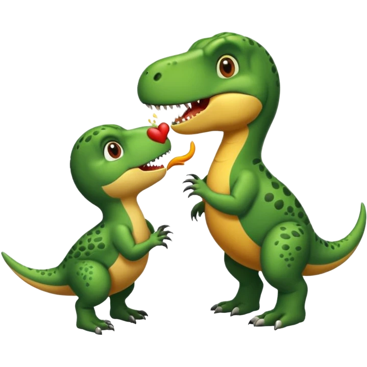 A bird kiss a trex emoji