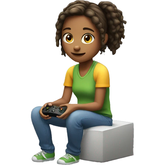 Girl playing Xbox  emoji