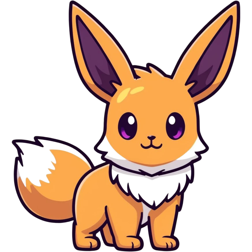Colorful fantasy Fakémon-Eeveelution-Creature (full body)  emoji
