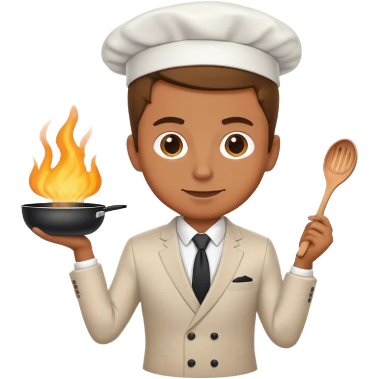 Elegant suit men cook emoji