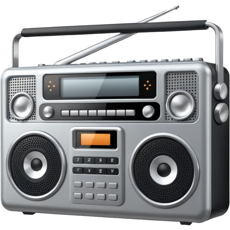 boombox radio silver emoji