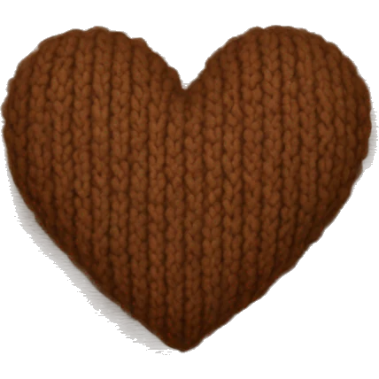 Brown knit heart, like a sweater texture heart emoji