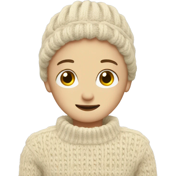 Cream knitted sweater emoji