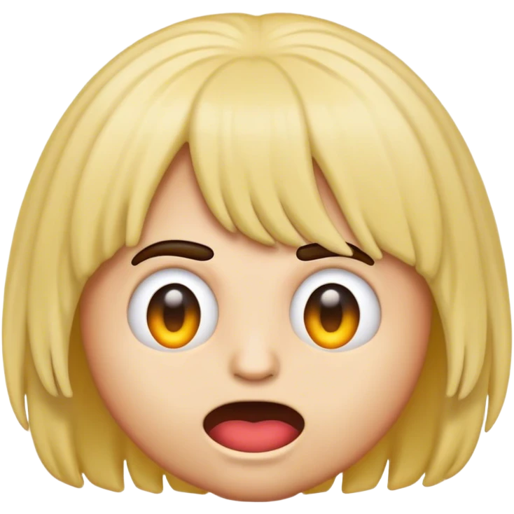 Mad emoji with a wig on emoji