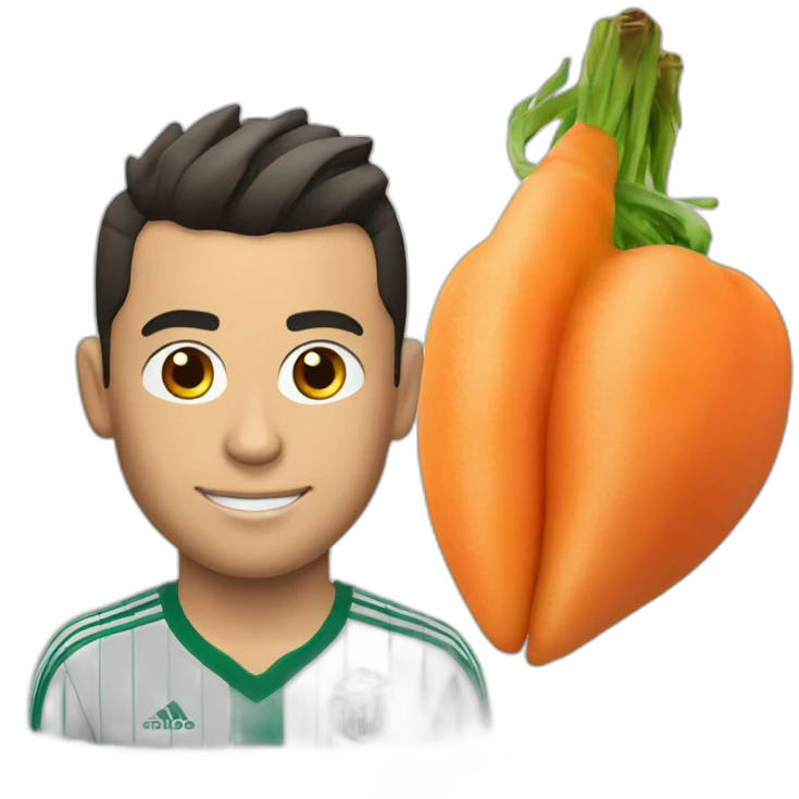 CR7 avec une carrote emoji