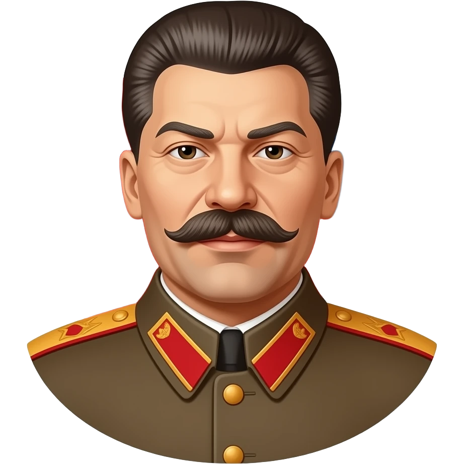 Joseph Stalin con bandera soviética de fondo emoji