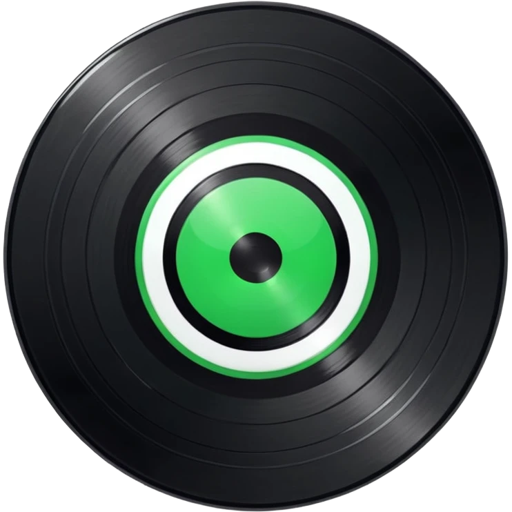 Vinyl record with green point inside emoji