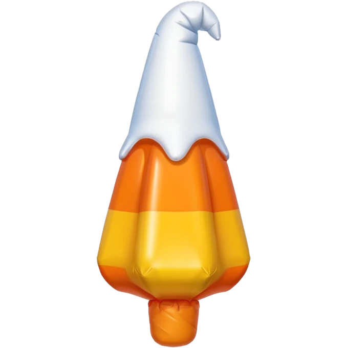   jeff koons style inflatable orange candy corn balloon emoji