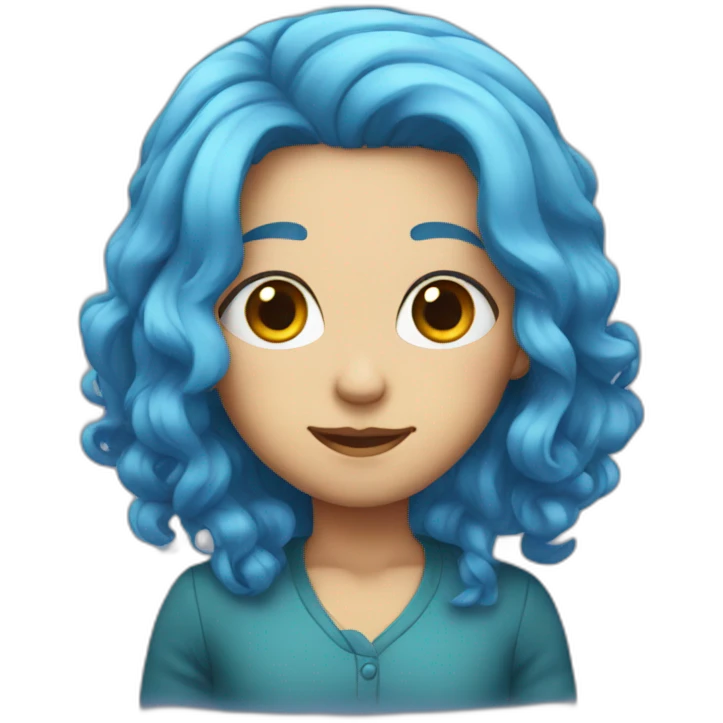 blue-haired emoji
