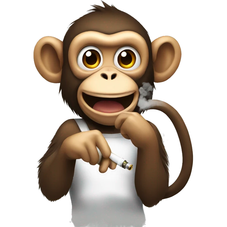 Monkey hitting vape emoji