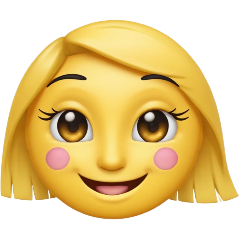 Winking emoji with eye lashes emoji