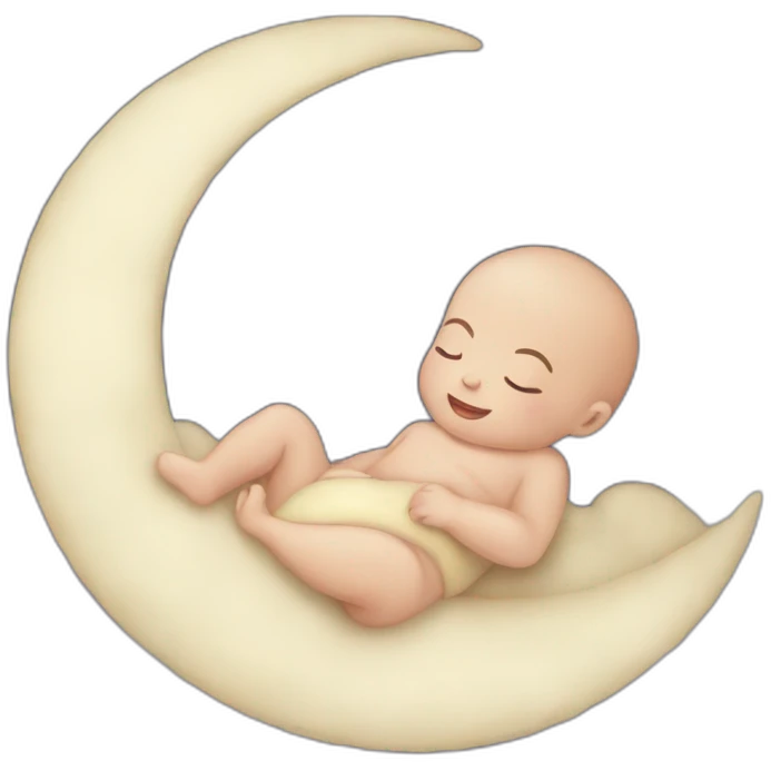 The newborn sleeps on the moon emoji