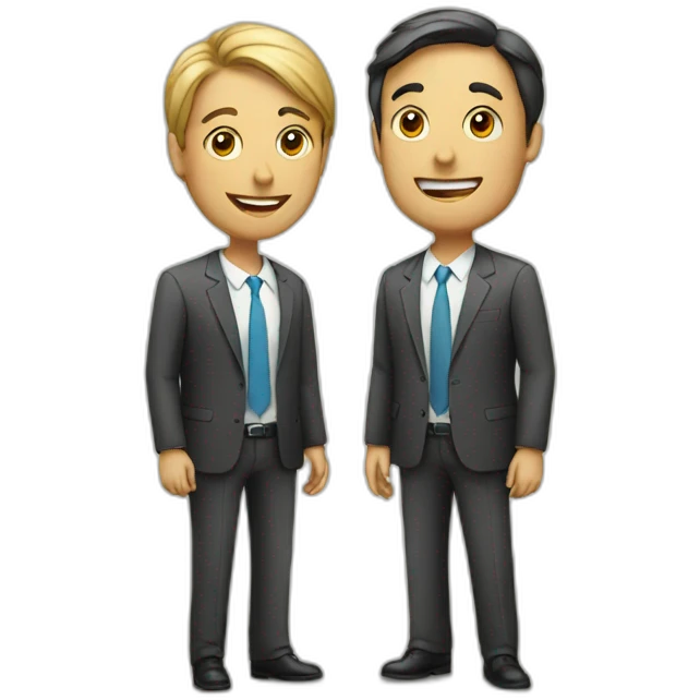 two business people are talking emoji