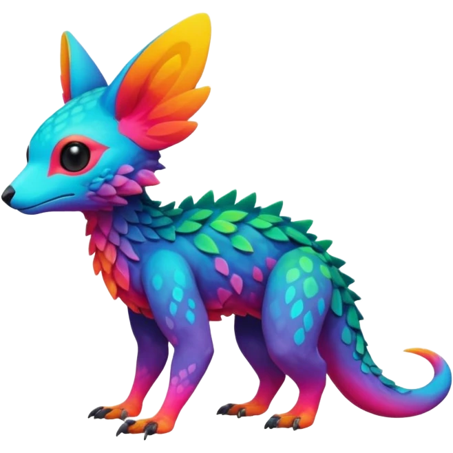 modern colorful Fakémon-Trico-creature (full body) emoji
